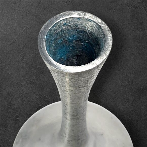 Vintage Pewter Bud Vase 11" Tall Modern Genie Form Heavy Sculptural Décor - Picture 5 of 9